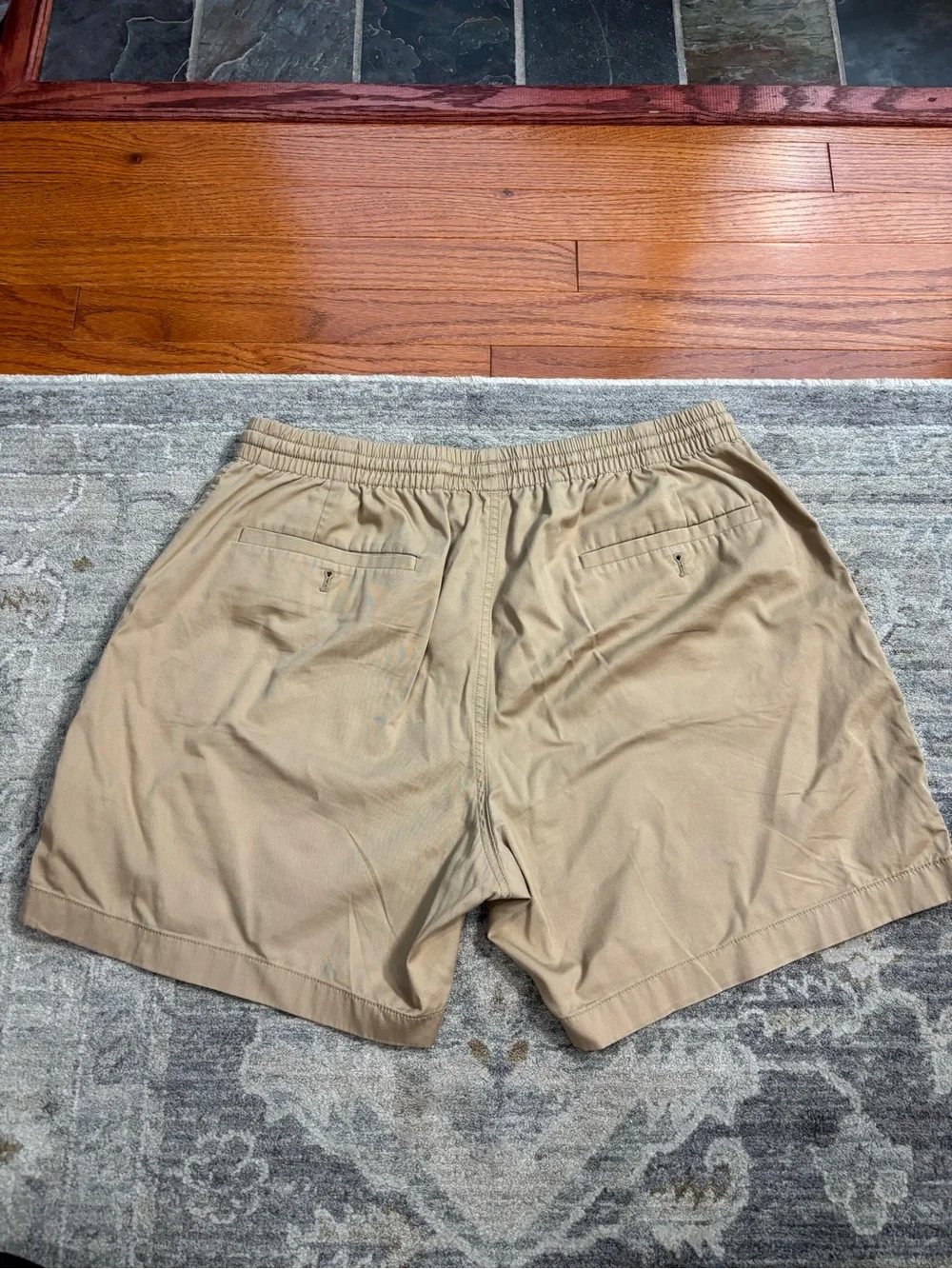J. Crew Men's Khaki Elastic Waist Flat Front Shorts